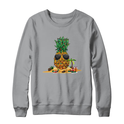 Funny Pineapple Hawaiian Hawaii Christmas Tree Lights Xmas T-Shirt & Sweatshirt | Teecentury.com