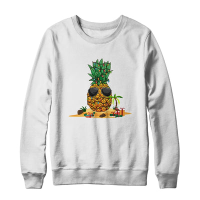 Funny Pineapple Hawaiian Hawaii Christmas Tree Lights Xmas T-Shirt & Sweatshirt | Teecentury.com