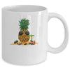 Funny Pineapple Hawaiian Hawaii Christmas Tree Lights Xmas Mug Coffee Mug | Teecentury.com