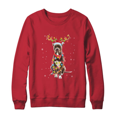 Funny Pitbull Christmas Tree Santa Reindeer Pajamas T-Shirt & Sweatshirt | Teecentury.com
