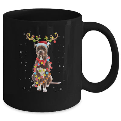 Funny Pitbull Christmas Tree Santa Reindeer Pajamas Mug Coffee Mug | Teecentury.com