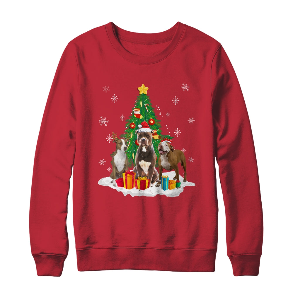 Funny Pitbull Ugly Christmas Dog Lovers Women Shirt & Sweatshirt | teecentury