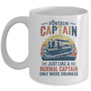 Funny Pontoon Captain Boat Boating Lake Dad Retro Vintage Mug Coffee Mug | Teecentury.com