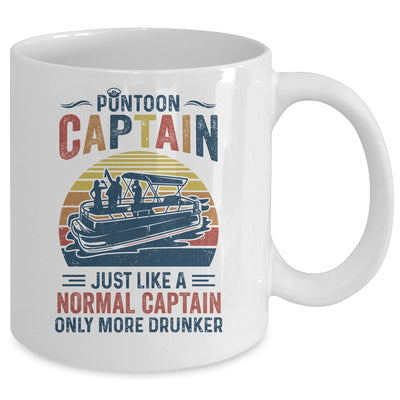 Funny Pontoon Captain Boat Boating Lake Dad Retro Vintage Mug Coffee Mug | Teecentury.com