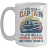 Funny Pontoon Captain Boat Boating Lake Dad Retro Vintage Mug Coffee Mug | Teecentury.com