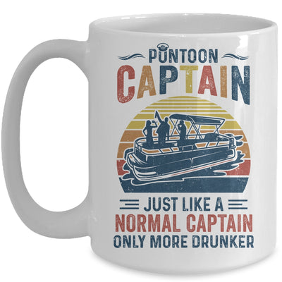 Funny Pontoon Captain Boat Boating Lake Dad Retro Vintage Mug Coffee Mug | Teecentury.com