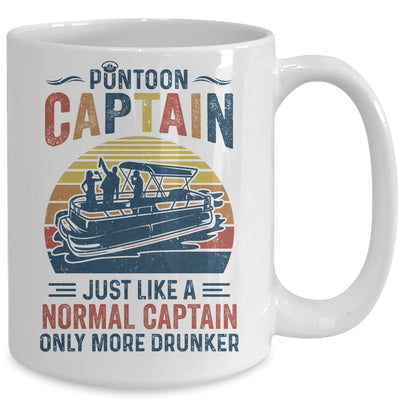 Funny Pontoon Captain Boat Boating Lake Dad Retro Vintage Mug Coffee Mug | Teecentury.com