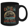 Funny Pontoon Captain Boat Boating Lake For Dad Vintage Mug Coffee Mug | Teecentury.com