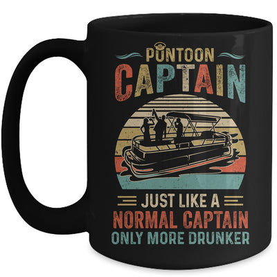 Funny Pontoon Captain Boat Boating Lake For Dad Vintage Mug Coffee Mug | Teecentury.com