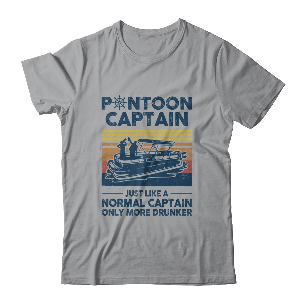Funny Pontoon Captain Boat Lake Boating Beer Gift for Dad T-shirts unisex Tees White/S