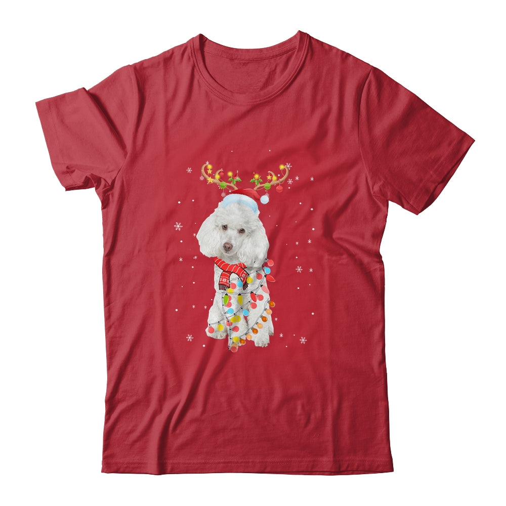 Funny Poodle Christmas Tree Santa Reindeer Pajamas T-Shirt & Sweatshirt | Teecentury.com