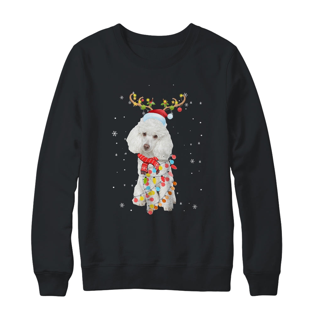Funny Poodle Christmas Tree Santa Reindeer Pajamas T-Shirt & Sweatshirt | Teecentury.com