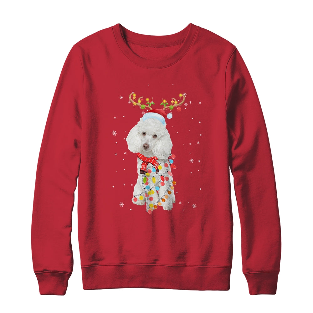Funny Poodle Christmas Tree Santa Reindeer Pajamas T-Shirt & Sweatshirt | Teecentury.com