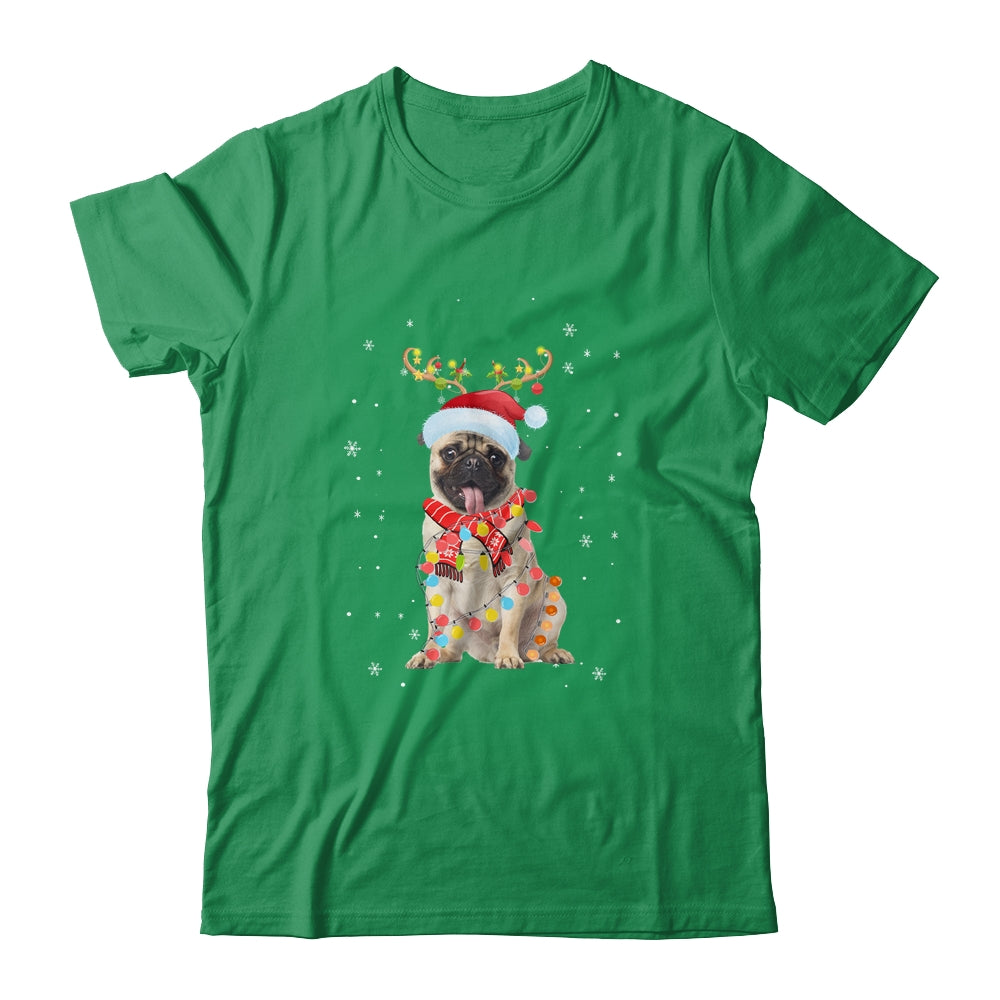 Funny Pug Christmas Tree Santa Reindeer Pajamas T-Shirt & Sweatshirt | Teecentury.com