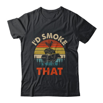 Funny Retro BBQ Party Smoker Chef Dad I'd Smoke That Shirt & Hoodie | teecentury