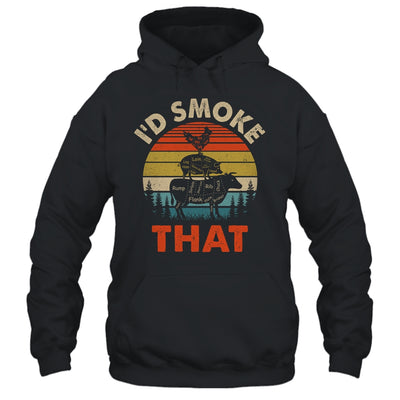 Funny Retro BBQ Party Smoker Chef Dad I'd Smoke That Shirt & Hoodie | teecentury