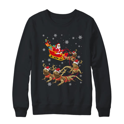 Funny Santa Riding Bearded Dragon Christmas For Reptile Love T-Shirt & Sweatshirt | Teecentury.com