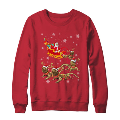 Funny Santa Riding Bearded Dragon Christmas For Reptile Love T-Shirt & Sweatshirt | Teecentury.com