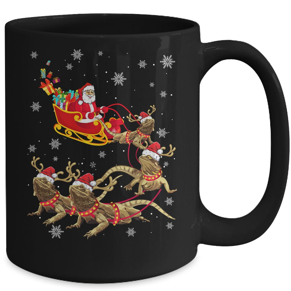 Funny Santa Riding Bearded Dragon Christmas For Reptile Love Mug Coffee Mug | Teecentury.com