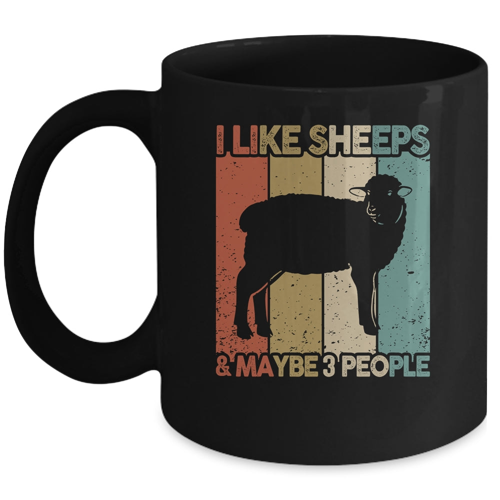 Funny Sheep Design For Kids Men Women Animal Sheep Vintage Mug | teecentury