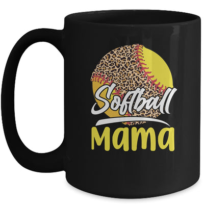 Funny Softball Mom Leopard Mothers Day Mug | teecentury