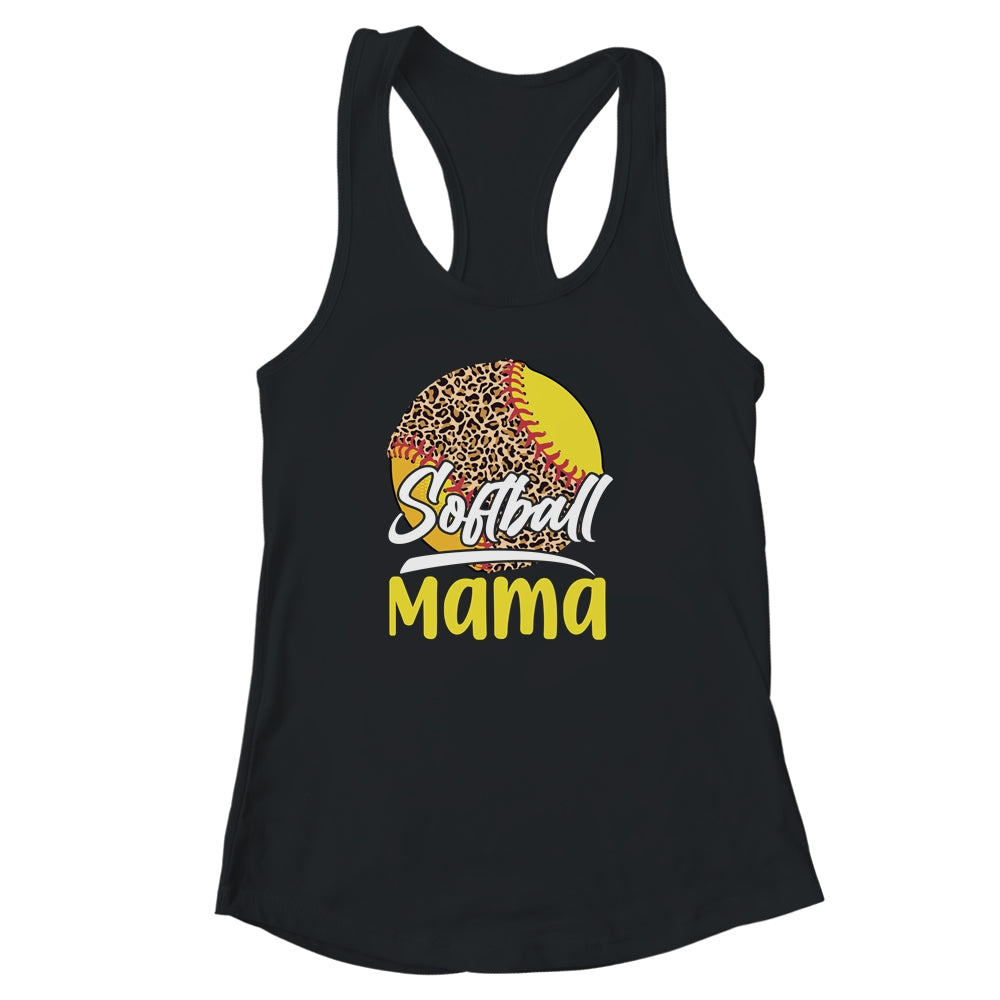 Funny Softball Mom Leopard Mothers Day Shirt & Tank Top | teecentury