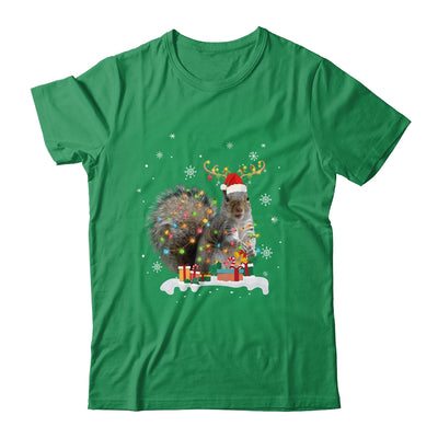 Funny Squirrel Christmas Reindeer Christmas Lights Pajama T-Shirt & Sweatshirt | Teecentury.com