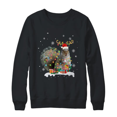 Funny Squirrel Christmas Reindeer Christmas Lights Pajama T-Shirt & Sweatshirt | Teecentury.com