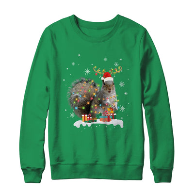 Funny Squirrel Christmas Reindeer Christmas Lights Pajama T-Shirt & Sweatshirt | Teecentury.com
