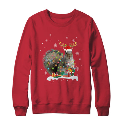 Funny Squirrel Christmas Reindeer Christmas Lights Pajama T-Shirt & Sweatshirt | Teecentury.com