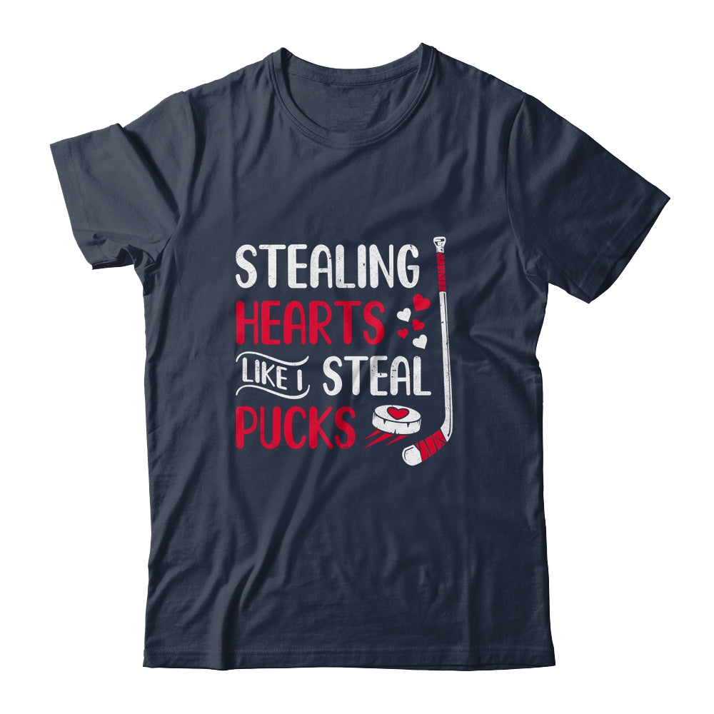 Funny Stealing Hearts Pucks Valentine's Day Hockey T-Shirt & Hoodie | Teecentury.com