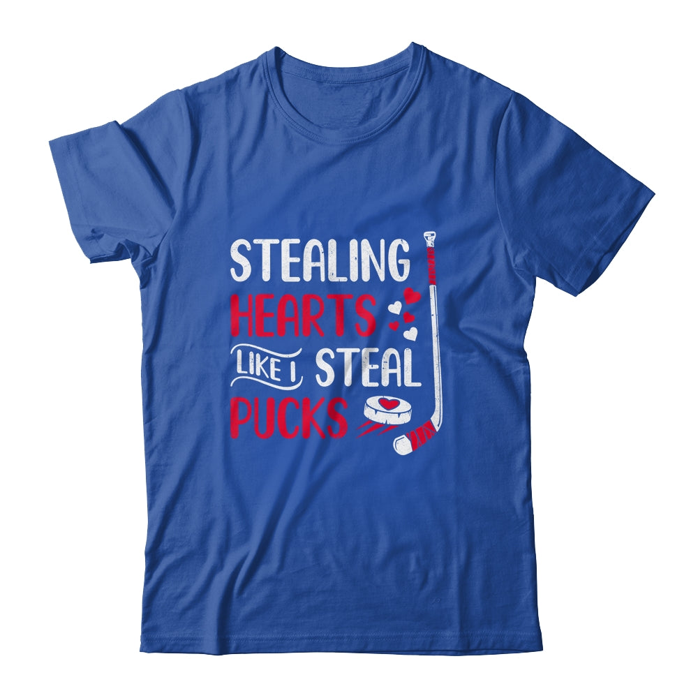 Funny Stealing Hearts Pucks Valentine's Day Hockey T-Shirt & Hoodie | Teecentury.com