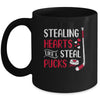 Funny Stealing Hearts Pucks Valentine's Day Hockey Mug Coffee Mug | Teecentury.com