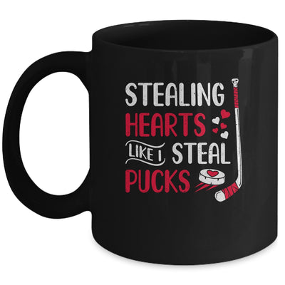 Funny Stealing Hearts Pucks Valentine's Day Hockey Mug Coffee Mug | Teecentury.com