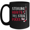 Funny Stealing Hearts Pucks Valentine's Day Hockey Mug Coffee Mug | Teecentury.com