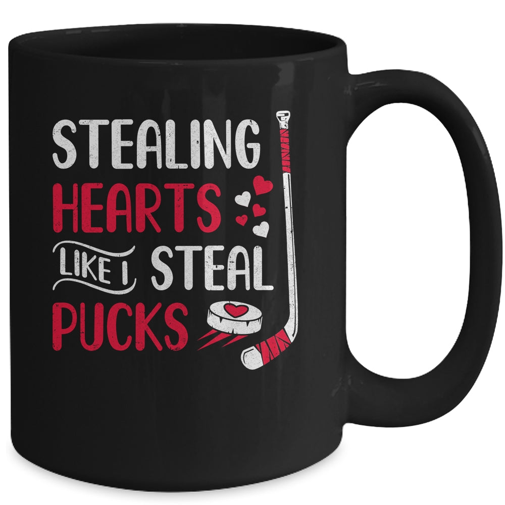 Funny Stealing Hearts Pucks Valentine's Day Hockey Mug Coffee Mug | Teecentury.com