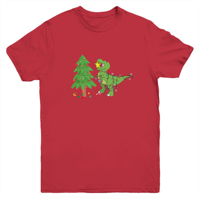 Funny Struggle Is Real Dinosaur Christmas Tree Star Youth Youth Shirt | Teecentury.com