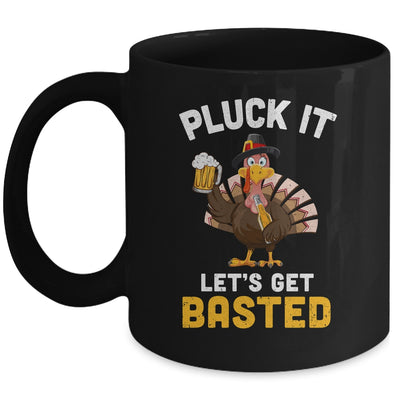 Funny Thanksgiving Pluck It Let's Get Basted Turkey Beer Mug Coffee Mug | Teecentury.com
