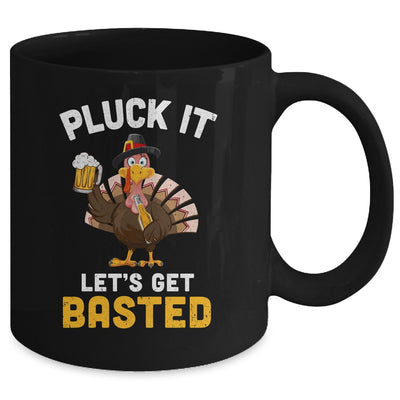 Funny Thanksgiving Pluck It Let's Get Basted Turkey Beer Mug Coffee Mug | Teecentury.com