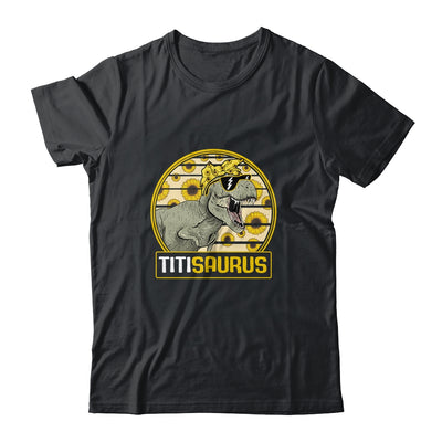 Funny Titi Saurus Sunflower Dinosaur Aunt T Rex T-Shirt & Tank Top | Teecentury.com