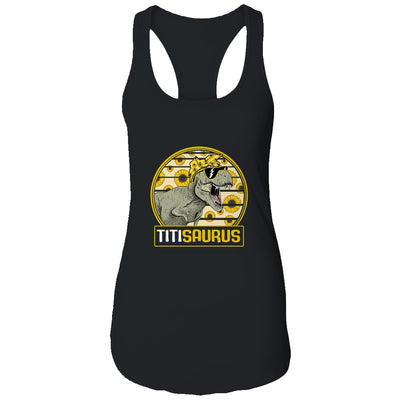 Funny Titi Saurus Sunflower Dinosaur Aunt T Rex T-Shirt & Tank Top | Teecentury.com