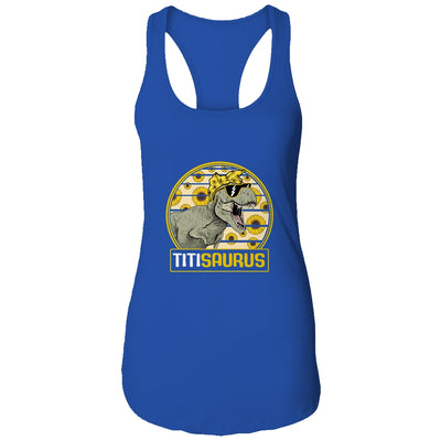 Funny Titi Saurus Sunflower Dinosaur Aunt T Rex T-Shirt & Tank Top | Teecentury.com