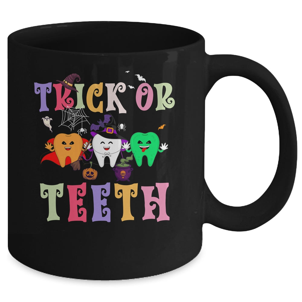 Funny Trick Or Teeth Dental Halloween Dentist Mug | teecentury