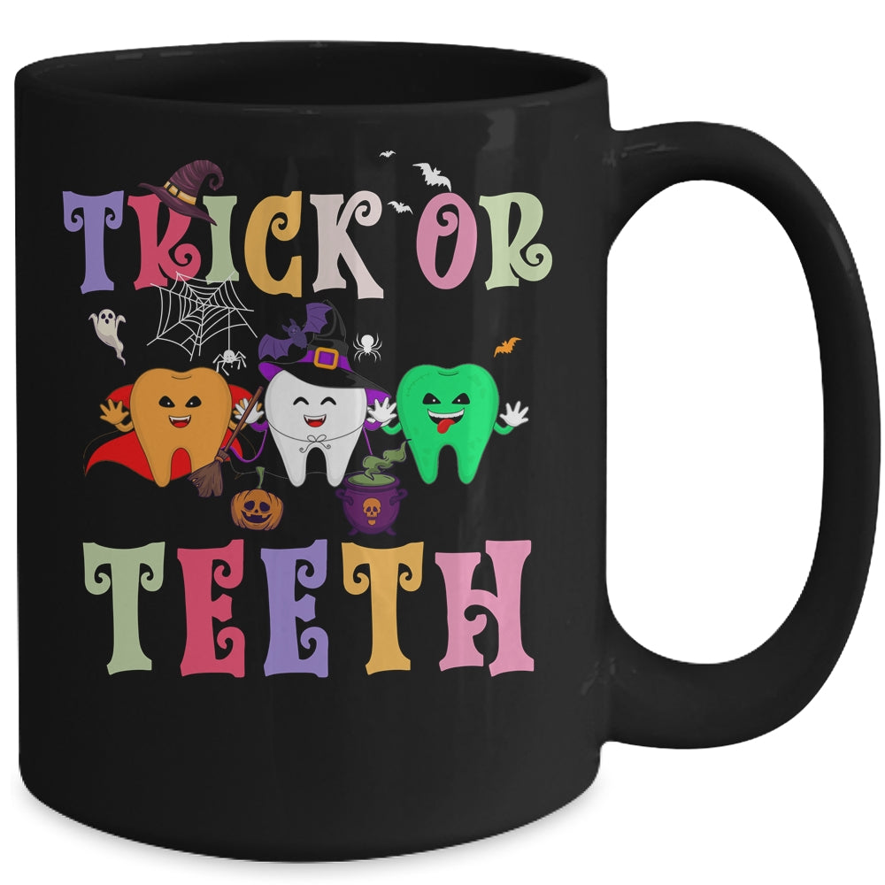Funny Trick Or Teeth Dental Halloween Dentist Mug | teecentury