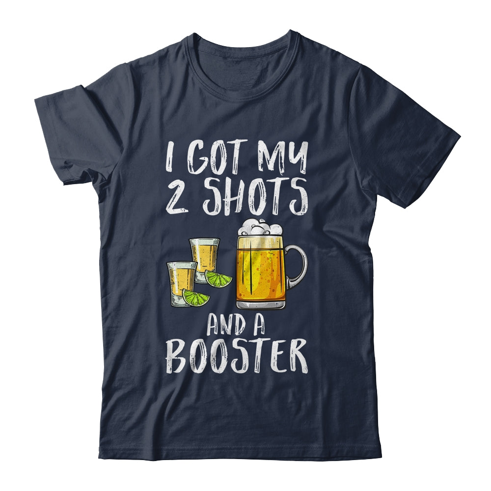 Funny Vaccination I Got My Two Shots And A Booster Shirt & Tank Top | teecentury