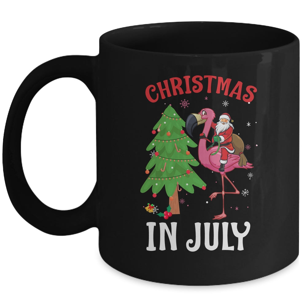 Funny Xmas Santa Flamingo Christmas In July Mug Coffee Mug | Teecentury.com