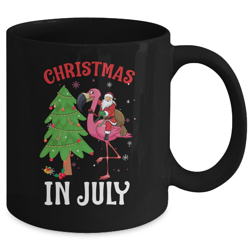 Funny Xmas Santa Flamingo Christmas In July Mug Coffee Mug | Teecentury.com