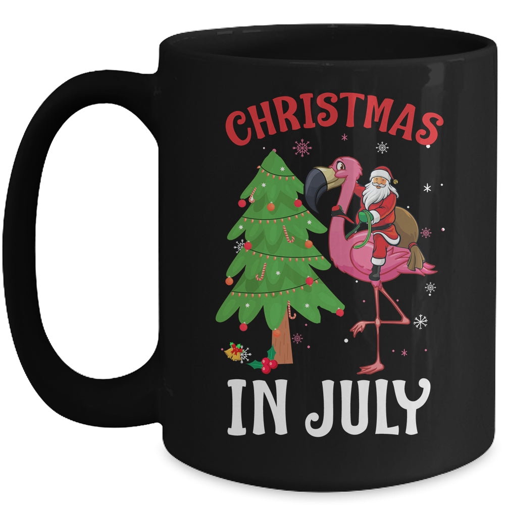 Funny Xmas Santa Flamingo Christmas In July Mug Coffee Mug | Teecentury.com
