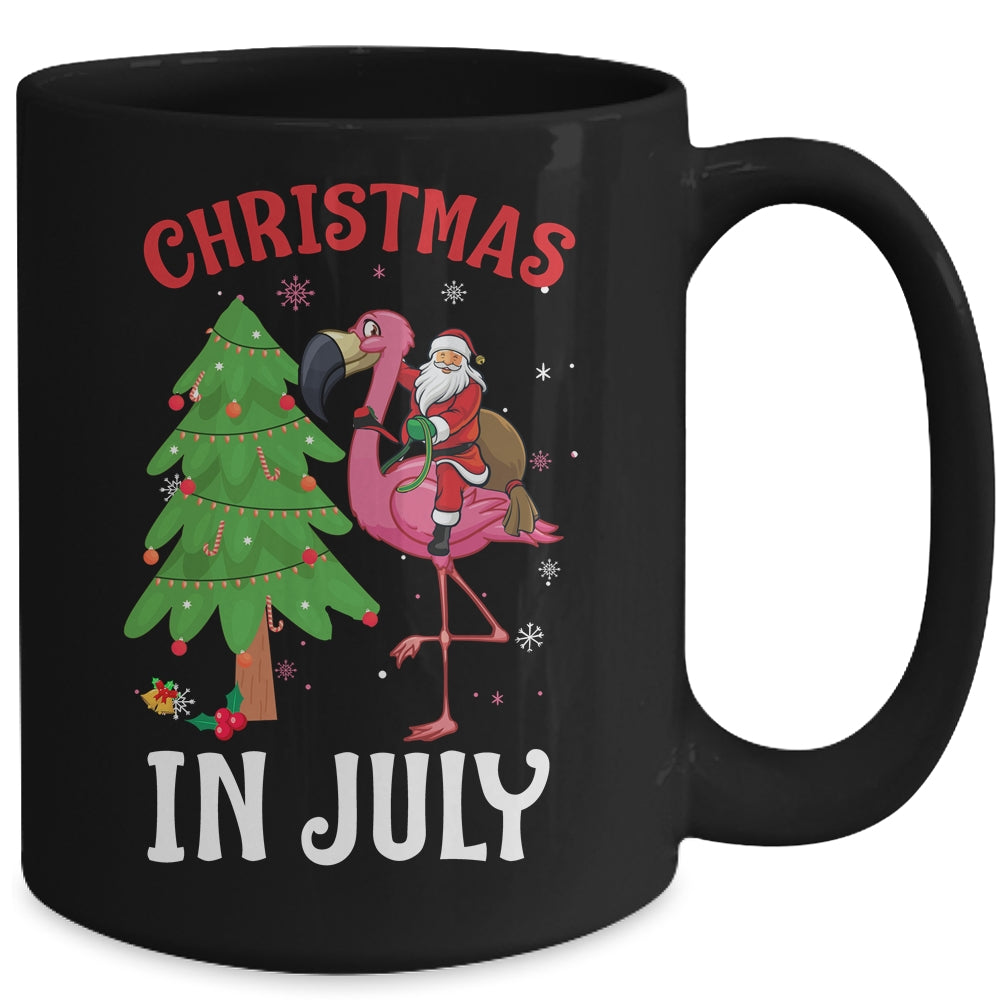 Funny Xmas Santa Flamingo Christmas In July Mug Coffee Mug | Teecentury.com