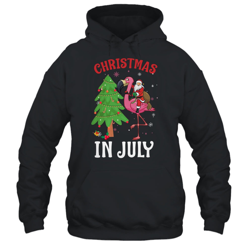 Funny Xmas Santa Flamingo Christmas In July T-Shirt & Tank Top | Teecentury.com